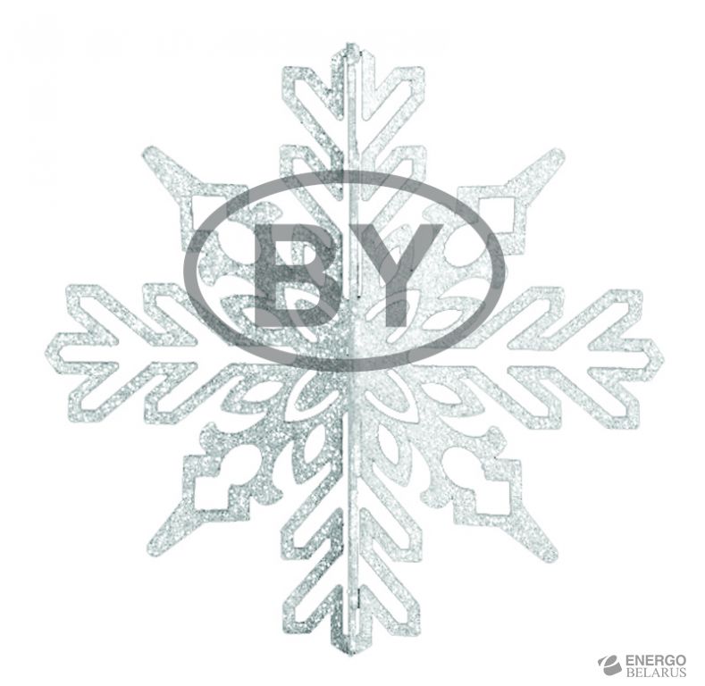 Елочная фигура 502-356 "Снежинка ажурная 3D", 46 см, цвет белый